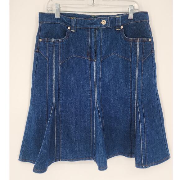Nathalie B.. Dresses & Skirts - Nathalie B Vintage Denim A-Line Skirt Women’s Size L (14/16)
